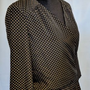 3/4 sleeve faux wrap dress